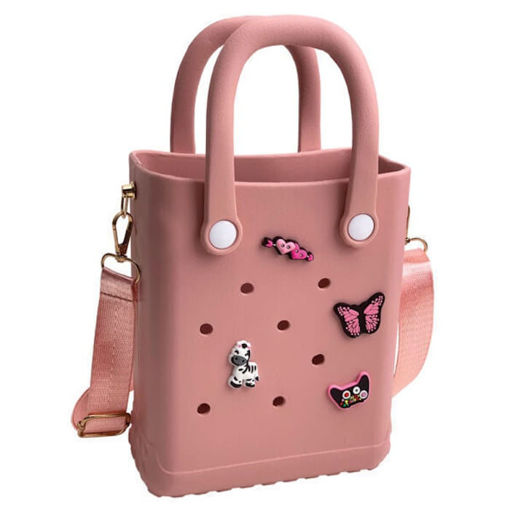 Εικόνα της Tσάντα Cactus Croqbag με διακοσμητικά ροζ 16x20cm CT9560B-09