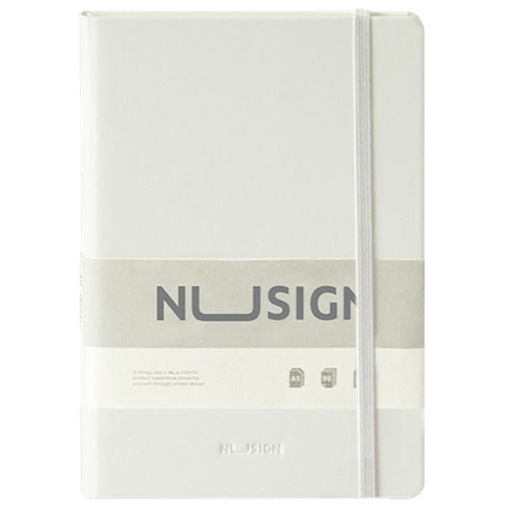 Εικόνα της Σημειωματάριο Deli δερματίνη PU λευκό με λάστιχο 14x21cm 80gr ENS281-WT