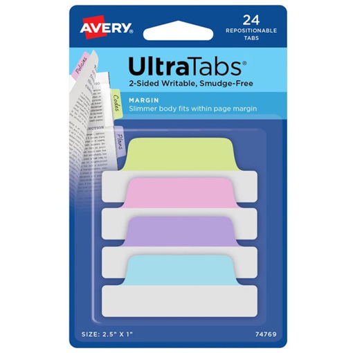Εικόνα της Σελιδοδείκτες Avery Ultra Tabs Pastel 24τεμ. 63.5x25.4 74769