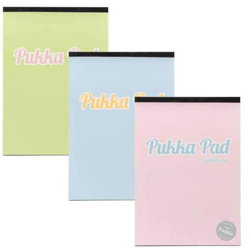 Εικόνα της Μπλοκ γραφής Pukka Α4 ριγέ με τρύπες και περιθώριο 160φυλ. 80gsm. Assorts.