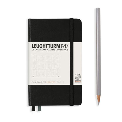 Εικόνα της Σημειωματάριο Leuchtturm1917 A6 Pocket Dotted Black 187φ.