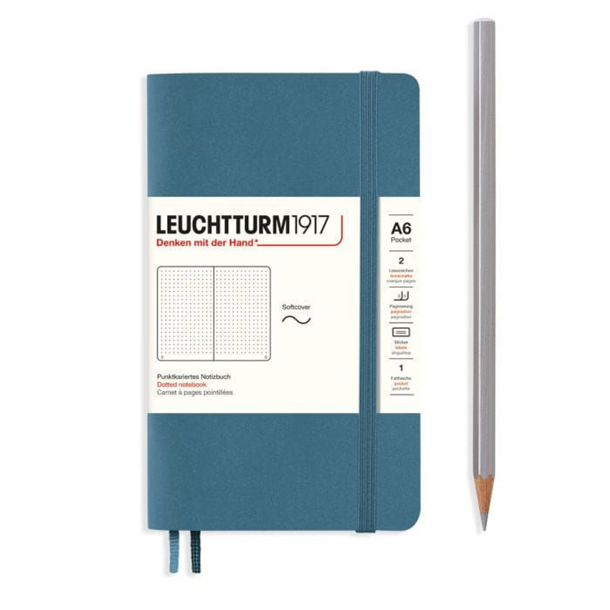 Εικόνα της Σημειωματάριο Leuchtturm1917 A6 Pocket Dotted Stone Blue 123φ.