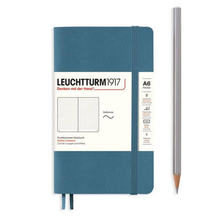 Εικόνα της Σημειωματάριο Leuchtturm1917 A6 Pocket Dotted Stone Blue 123φ.