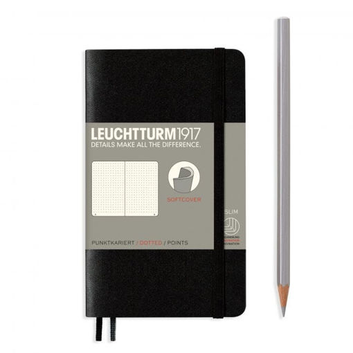 Εικόνα της Σημειωματάριο Leuchtturm1917 A6 Pocket Dotted Black 123φ.