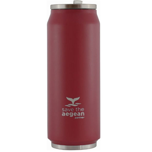 Εικόνα της Θερμός ανοξέιδωτος Estia με καλαμάκι Scarlet Red Save the 500ml aegean 01-9854