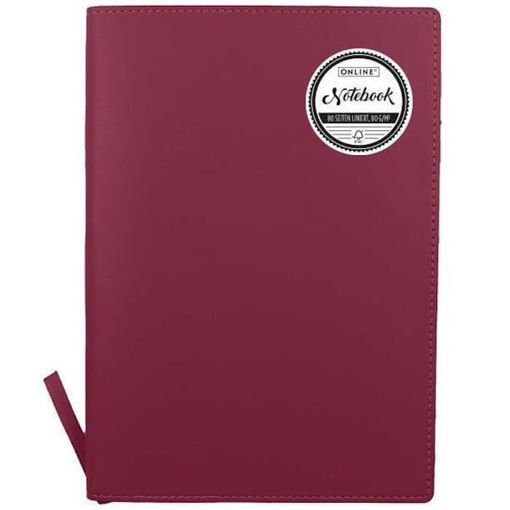 Εικόνα της Σημειωματάριο ριγέ Online Α5 με μαλακό εξώφυλλο σκ. ροζ 80gr. 16002
