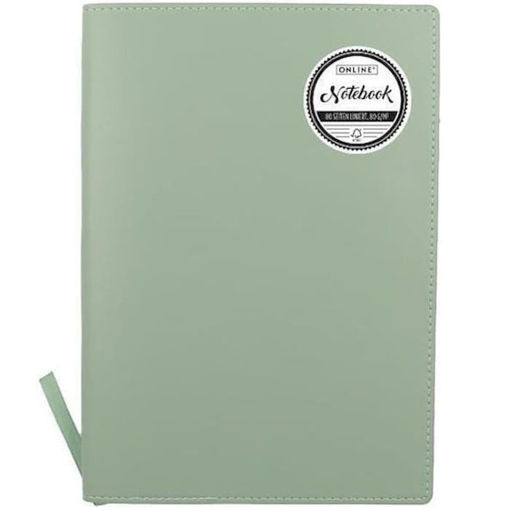 Εικόνα της Σημειωματάριο ριγέ Online Α5 με μαλακό εξώφυλλο πράσινο 80gr. 16005