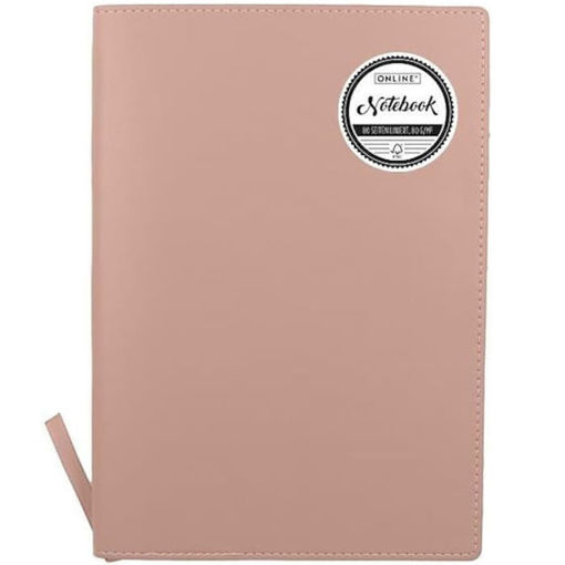 Εικόνα της Σημειωματάριο ριγέ Online Α5 με μαλακό εξώφυλλο ροζ 80gr. 16007