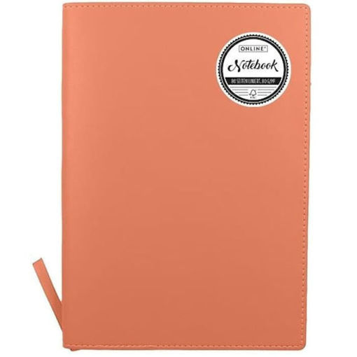 Εικόνα της Σημειωματάριο ριγέ Online Α5 με μαλακό εξώφυλλο πορτοκαλί 80gr. 16003