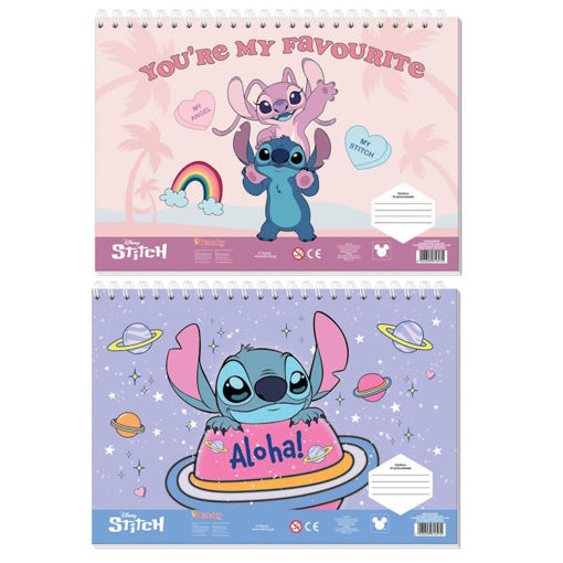 Μπλοκ ζωγραφικής Diakakis Lilo & Stitch 23x33cm με αυτοκόλλητα 5205698816970