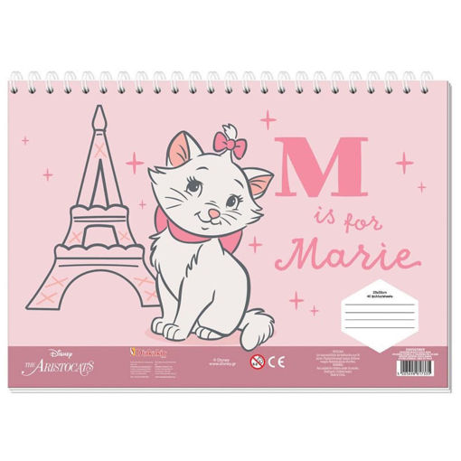 Εικόνα της Μπλοκ ζωγραφικής Diakakis 40φ. Marie Cat 23x33cm. Αυτοκόλλητα και Στενσιλ 000565869 ( Δύο σχέδια )