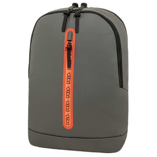 Τσάντα πλάτης Polo Vertzip σε γκρι χρώμα με το χαρακτηριστικό κάθετο φερμουάρ