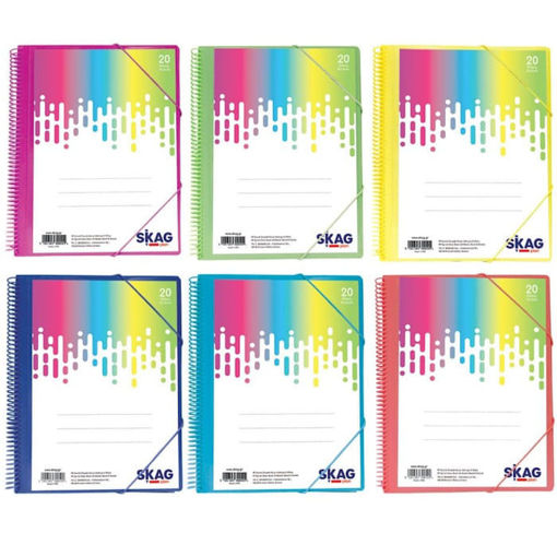 Εικόνα της Σουπλ σπιράλ Skag Α4 20 ζελατίνες neon 6 χρωμάτων 300599