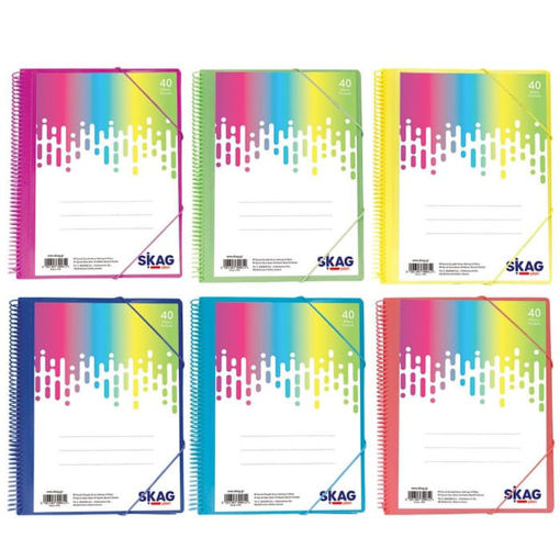 Εικόνα της Σουπλ σπιράλ Skag Α4 40 ζελατίνες neon 6 χρωμάτων 300612