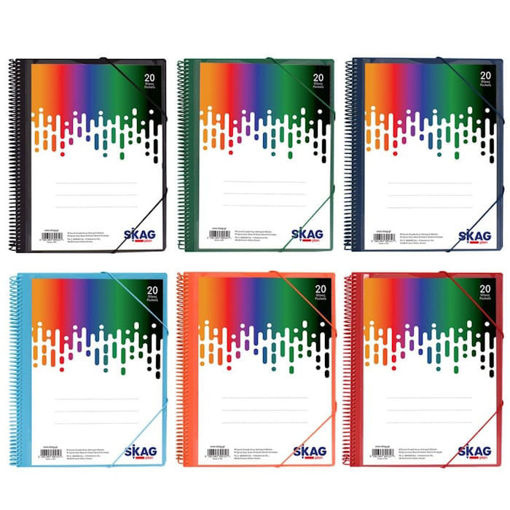 Εικόνα της Σουπλ σπιράλ Skag Α4 20 ζελατίνες κλασσικά 6 χρωμάτων 305327