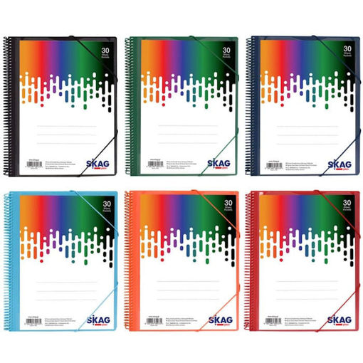 Εικόνα της Σουπλ σπιράλ Skag Α4 30 ζελατίνες κλασσικά 6 χρωμάτων 305334