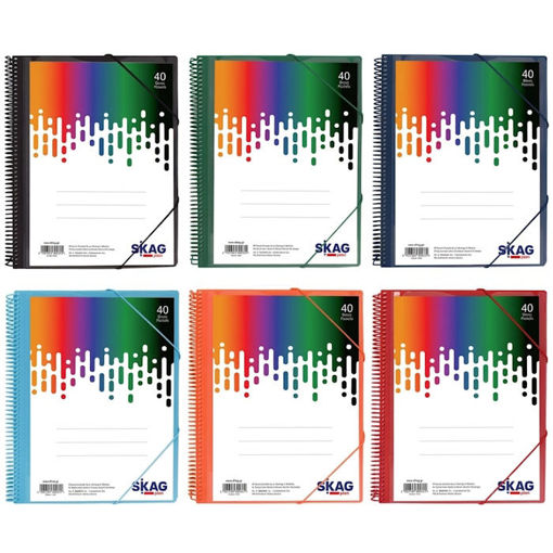 Εικόνα της Σουπλ σπιράλ Skag Α4 40 ζελατίνες κλασσικά 6 χρωμάτων 305341