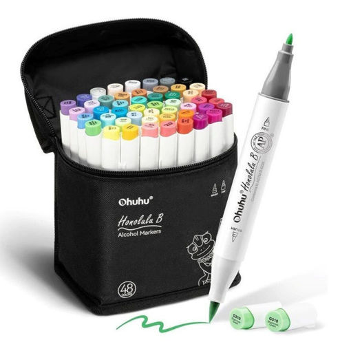 Εικόνα της Μαρκαδόροι Ohuhu Ακρυλικοί 48τεμ. Alcohol Brush & Fine 80404-58