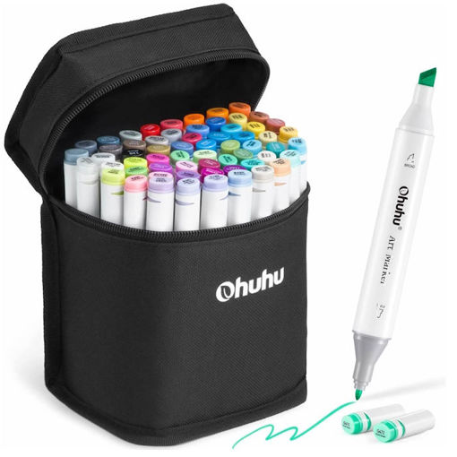 Εικόνα της Μαρκαδόροι Ohuhu Ακρυλικοί 60τεμ. Alcohol Chisel & Fine  80405-01