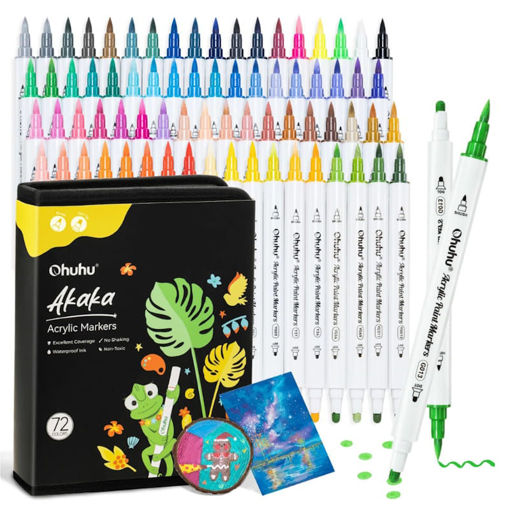 Εικόνα της Μαρκαδόρος Ohuhu Acrylic Paint 48τμχ. Markers Brush&Dot 80601-84