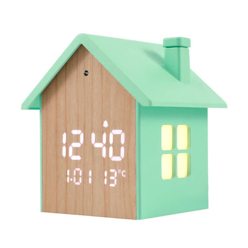 Εικόνα της Ρολόι I-Total Alarm House Pastel Green 11x10x11cm. XL2994