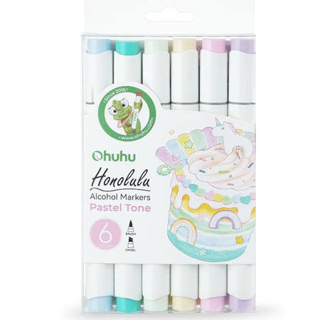 Εικόνα της Μαρκαδόροι Ohuhu Art Markers Pastel Brush & Chisel set 6τμχ. Y30-80403-52