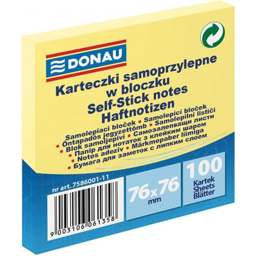 Εικόνα της Κύβος αυτοκόλλητος Donau 76x76mm 100φ. 7586001-11