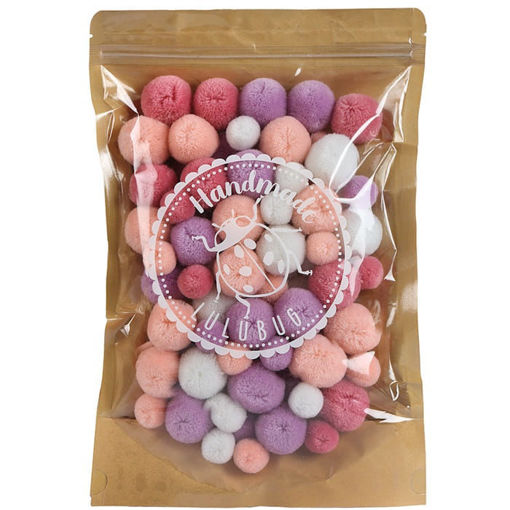Εικόνα της Μπάλες pompons Lulubug ''Apricot" Cashmere look 100τεμ. 20019