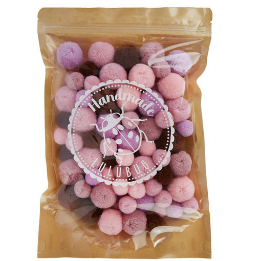 Εικόνα της Μπάλες pompons Lulubug ''Wild Berry" Cashmere look 100τεμ. 20017