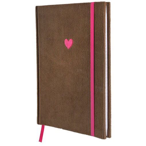 Εικόνα της Corduroy Notebook Dotted Lulubug Taupe 14x21 15502