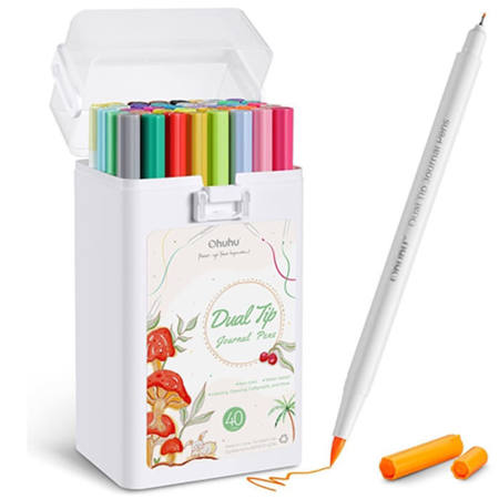 Μαρκαδόροι Ohuhu Art Markers Water Brush & Fineliner 40 τεμαχίων με βάση το νερό