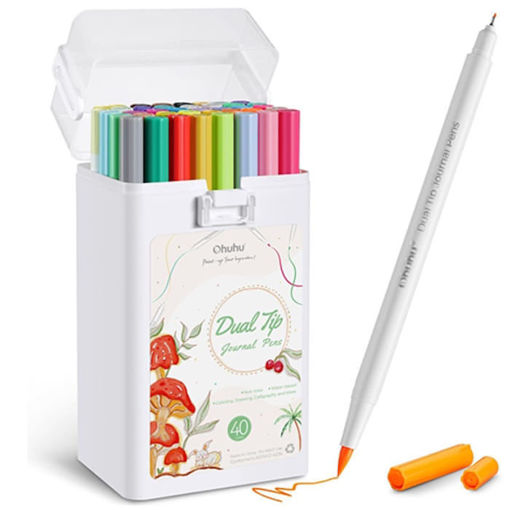 Μαρκαδόροι Ohuhu Art Markers Water Brush & Fineliner 40 τεμαχίων με βάση το νερό