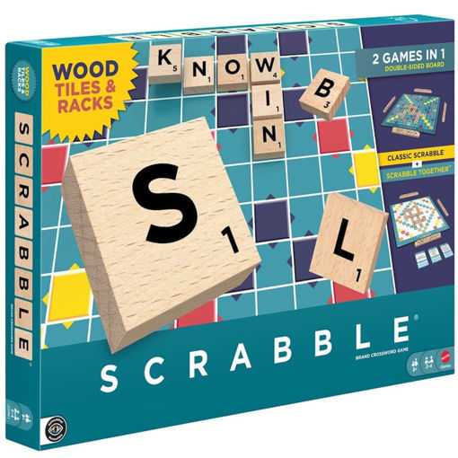 Εικόνα της Scrabble νέο Με ξύλινα γράμματα Mattel JLJ58