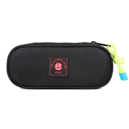 Μαύρη οβάλ κασετίνα Lyc Sac Basic με φερμουάρ για στυλό και μολύβια.