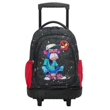 Σχολική τσάντα τρόλεϋ Lyc Sac Me and My Monkey 29 λίτρων με τρεις θήκες.