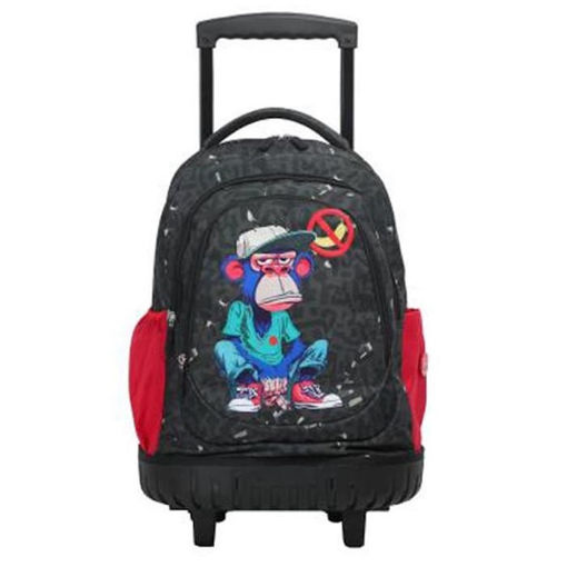 Σχολική τσάντα τρόλεϋ Lyc Sac Me and My Monkey 29 λίτρων με τρεις θήκες.
