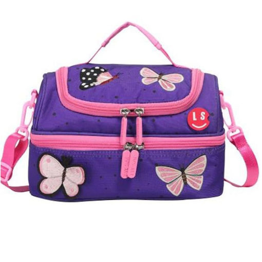 Σχολική τσάντα πλάτης Lyc Sac Kids Laptop Butterflies με δύο θήκες και θήκη υπολογιστή.