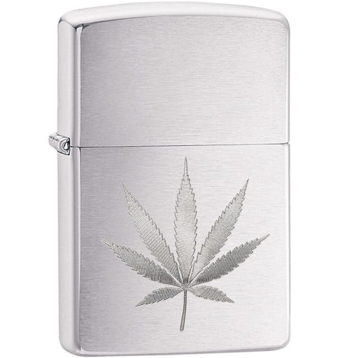 Εικόνα της Αναπτήρας Zippo 29587 Chrome Marijuana Leaf Design