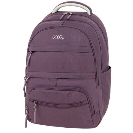 Πλαϊνή άποψη τσάντας Polo Multi Pocket Purple που δείχνει το βάθος των θηκών και τις πλαϊνές θέσεις