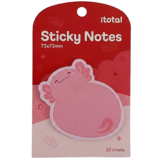 Εικόνα της Χαρτάκια αυτοκόλλητα σημειώσεων I-Total 73x73mm 20φ Pink Axolotl XL3102J