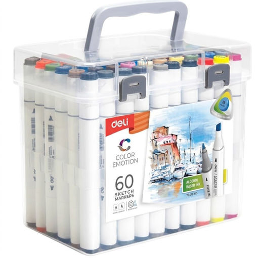 Εικόνα της Μαρκαδόροι Deli Alcohol σχεδίου διπλή μύτη 60τμχ. emotion E70803-60