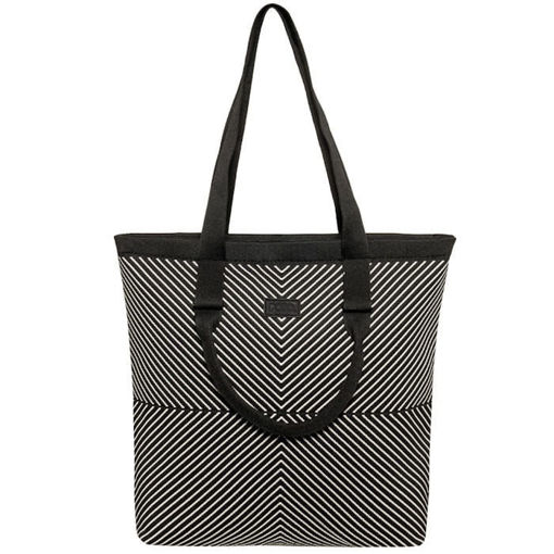 Γυναικεία τσάντα ώμου Polo Seya με ασπρόμαυρη πλεκτή ύφανση