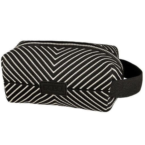 Νεσεσέρ Polo Cosmetic Beauty Saya με ασπρόμαυρο μοτίβο και φερμουάρ