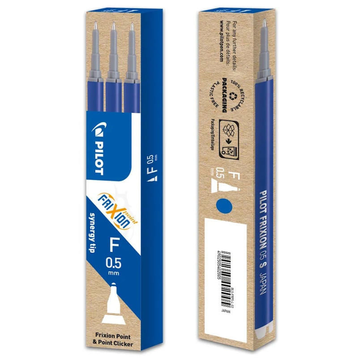 Ανταλλακτικό Pilot Frixion Ball μπλε 0.5mm - Σετ 3 τεμαχίων για στυλό που σβήνει