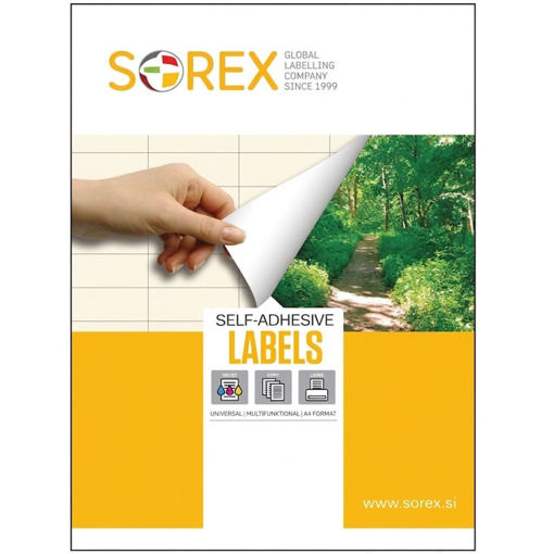 Εικόνα της Ετικέτες Sorex αυτοκόλλητες λευκές 105x57mm 105057