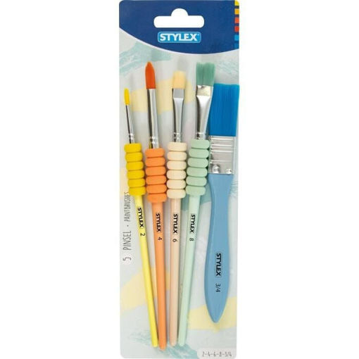 Σετ 5 πινέλων Stylex 35067 με στρογγυλή και πλακέ κεφαλή