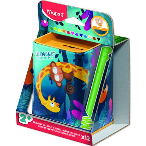 Εικόνα της Ξυλομπογιές Maped 12τεμ. Kidy Jungle Fever Infinity 864601