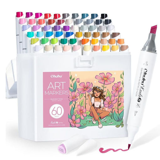 Εικόνα της Μαρκαδόροι Ohuhu  Alcohol Kaala Markers 60τμχ. Χρωμάτων Chisel & Fine 80405-43