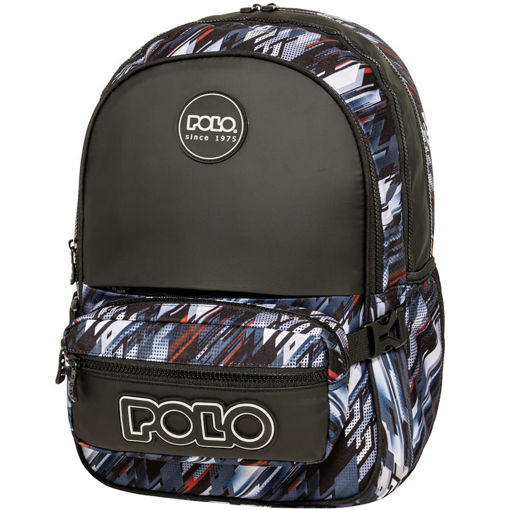 Τσάντα πλάτης Polo Zippy Blue Lines 901080-8444 με αποσπώμενη μπανάνα