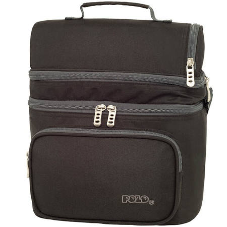 Τσαντάκι φαγητού Polo Double Cooler Black σε μαύρο χρώμα